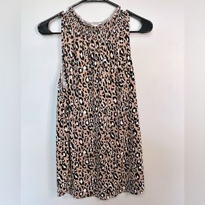 XL Sleeveless Leopard Print Blouse